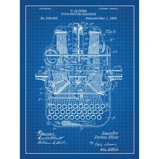 Heim Wandkunstdruck - Vintage Bauplan - SCHREIBMASCHINE - A4,A3, A2,A1,A0 Blaupausenmaschine price