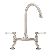 Küchenarmatur Astbury Hebelbrücke Schwenkarmatur Nickel gebürstet ENKI KT103 Faucet price