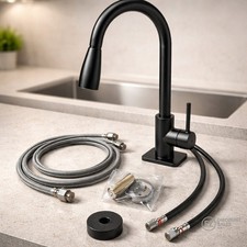 Mattschwarz Küchenarmatur herausziehbar Brauseschlauch Mono Spültischarmatur schwenkbarer Auslauf Faucet price