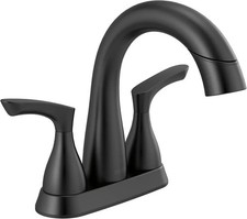 DELTA Broadmoor herunterziehbare Badarmatur schwarz 3-Loch mittig Zinkmaterial Faucet price