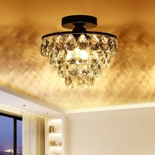 Kristall Deckenlampe Deckenleuchte Metall Mini Kronleuchter Wohnzimmer Flur E27 Kronleuchter price