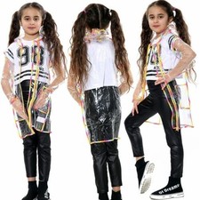 Kinder Mädchen Jungen Regenmantel Eva Regenbogen Transparent Außen mit Kapuze Jungen-Regenmantel price