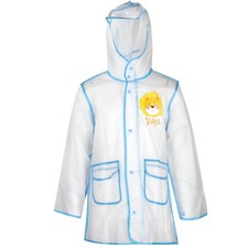 Kinder Mädchen Jungen Regenmantel Eva Blau Transparent Regenkleidung Kapuze Jungen-Regenmantel price