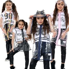 Kinder Mädchen Jungen Regenmantel Eva Transparent Regenkleidung Kapuzen Regen Jungen-Regenmantel price