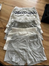 Jungen Boxershorts Unterhose 5er Pack Gr. 140 Weiß/Grau Karomuster Jungen-Boxer price