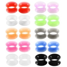 PAAR 3MM - 25MM SILIKON TUNNELS PLUG TUNNEL SILICONE OHR PIERCING STÖPSEL FLESH Silicone price