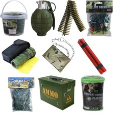 KINDER ARMEE SPIELZEUG HÖHLE KIT TARNNETZ MUNITION BLECH GRANATE GEWEHR GÜRTEL JUNGEN SOLDAT ROLLENSPIEL Kids' Belts price