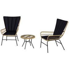 Outsunny 3-tlg. Rattan-Sitzgruppe Gartengarnitur Gartenmöbel-Set Refurbished Garten Möbel Set price