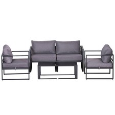 Outsunny 4-tlg. Gartenmöbel Set Sitzgruppe mit Couchtisch Doppelsofa Refurbished Garten Möbel Set price
