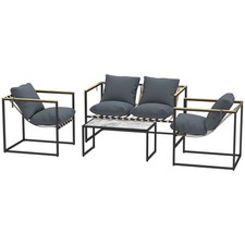 Outsunny Stahl Gartenmöbel Set 4Personen Balkonmöbel-Set mit 2erSofa Refurbished Garten Möbel Set price