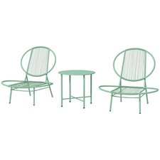 Outsunny Bistro-Set 3-teilig aus Stahl Wetterfest Gartenmöbel Set Refurbished Garten Möbel Set price