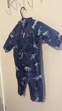 Jungen Joules blau Hai Pfützenanzug All in One Regenmantel 3-6 Monate faltbar in Tasche Baby-Regenmantel price