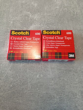 2x 3M Scotch Crystal Clear Tape 600 Klebeband 12 mm x 33 m transparent Neu Tape price