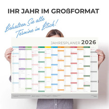 Jahresplaner Wandkalender 2026 DINA1 Gerollt Kalender XXL Plakat  170g/m² ⭐️ Planer price