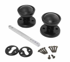 50 mm SCHWARZ KUNSTSTOFFRAND EINSTECKKNAUF SET SCHUPPEN TOR TÜRSCHLOSS NEU Doorknob Lock price