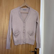 COS beige Feinstrick Strickjacke Größe S Merinowolle & Seide ex con Damen-Strickjacke price