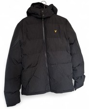 Lyle & Scott Junior schwarze gefütterte Jacke Mantel mit Kapuze Alter 14-15 Jahre dick Jungenmantel price