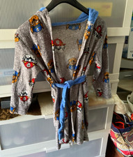Jungen Bademantel Gr. 122 /128grau/blau Paw Patrol Motivprint Kapuze Gürtel Jungenmantel price