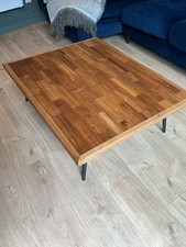 Handgefertigter Parkett Couchtisch - aus Teakparkettboden mit, Eichenverkleidung Parquet price