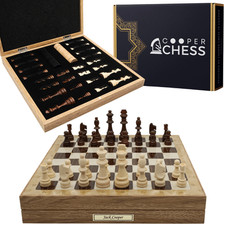 Holz Aufbewahrung Schachspiel Dame Figuren | 3in1 Spiel Set | 14 ZOLL (36 CM) | Game Set price