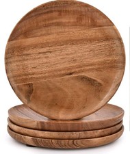 Desert Teller Akazienholz 4er Set Naturholz Geschirrset für Bauernhaus Dinnerware Set price