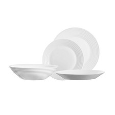 Geschirrset Luminarc Harena Glas weiß Geschirr Teller Schüssel mikrowellengeeignet Dinnerware Set price