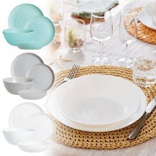 Luminarc Ammonit 18tlg. oder 19tlg Opalglas Geschirrset Geschirr Modern Teller Dinnerware Set price