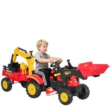 HOMCOM Trettraktor Aufsitzauto mit beweglicher Schaufel Lenkrad 3-6 Jahre Pedal Cars price