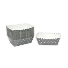 Kuchen Backformen 24 Stück, grau, weiße Punkte Mini Kuchenform Kastenform Einweg Kuchenformen price