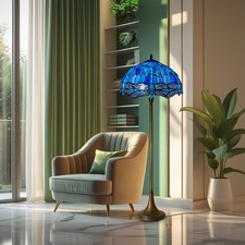 Tiffany Stil Stehlampe Antik 16" Buntglas Deko Wohnzimmer Leuchte Floor Lampe price