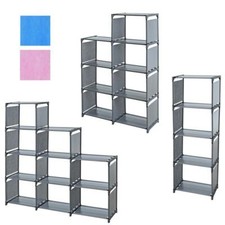 Wandregal Treppenregal Stufenregal Stoff Regal Schrank Bücherschrank Stecksystem Bücherregal price