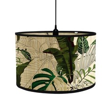 FANSU runder Trommellampenschirm für Tischlampe, moderne tropische Pflanzen Pendelleuchten Lampshade price