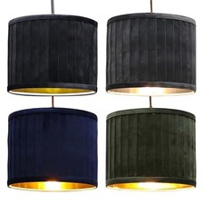 Moderner Deckenlampenschirm 25cm Pendelschirm Tischlampenschirm Plissee Samt Lampshade price
