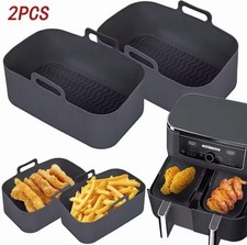 2x Luft Friteuse Silikon Rechteck Backblech Korb Liner Einsatz Form KOSTENLOSER VERSAND Trays / Baking Dishes price
