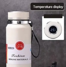 Weiße Smart Isolierflasche 600ml. Warm Kalt Thermoskanne, Temperaturanzeige, Thermoses price