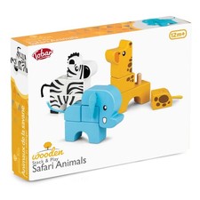 HOLZ STAPEL UND SPIEL SAFARI TIERE Wooden Spielzeug price