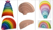 Holzbögen Regenbogen/Holz lackiert/Pastell Kunst Design Wooden Spielzeug price