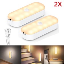2X LED Nachtlicht mit Bewegungsmelder USB Magnetisch Nachtlampe Schrank Treppen Nachtlicht price