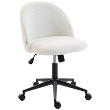 HOMCOM Schreibtischstuhl, flauschiger Bürodrehstuhl für Make-up Waschtisch, creme Büro-Chair price