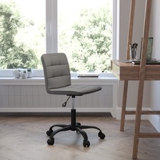 Drehbarer armloser Heim- und Büroarbeitsstuhl in grauem PU-Leder Büro-Chair price