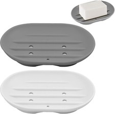 2x Silikon Seifenschoner Schale Abtropfhalter Matte Ablage Bad Küche Tray Mat price