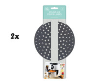 2x Runde Silikon Luftfritteuse Topf Korb Futter Matte Tablett Antihaft Backofen Backen UK Tray Mat price