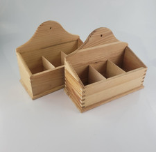 Dreifach Gewürzbehälter aus Holz, 2er Set, unbemalt, zum Aufhängen an die Wand Spice Sets & Racks price