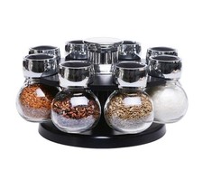 8 GLÄSER DREHBARES GEWÜRZREGAL SET, 130 ML GLAS GARS, KÜCHE AUFBEWAHRUNG ORGANIZER Spice Sets & Racks price