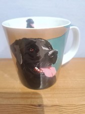 Schwarzer Labrador Becher Fine Bone China Becher von Leslie Gerry, 320 ml NEU. Mug price
