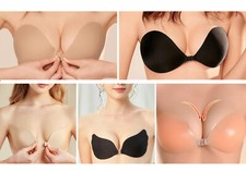 Trägerloser Silikon BH Push Up Selbstklebend Einlage Bra Abendkleid rückenfrei BH price