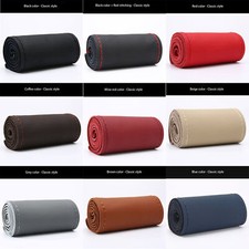 hand sewing Steering Wheel Cover Genuine full grain Cow Leather with needle kit Steering Wheel Cover price