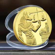 Anubis Egypt Coin – Vergoldet Gedenkmünze Ägypten Mythologie Sammler Pharao Mythologie price