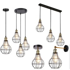 Vintage Industrie Käfig Pendelleuchte schwarz Metalldraht Deckenlampe E27 Pendant Light price