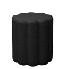 B-Ware SVITA DAHLIA Hocker Pouf Schminkhocker Ottomane Teddyboucle Flur Schwarz Pouf price